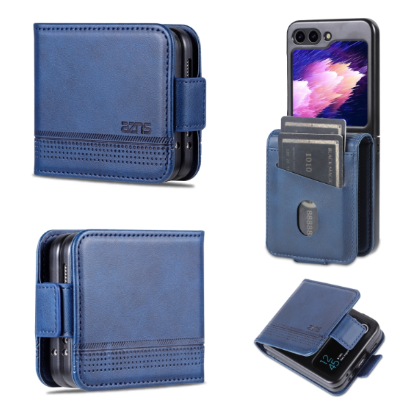 AZNS Magnetic Calf Texture PU Leather Flip Case - For Samsung Galaxy Z Flip5 - mosaccessories